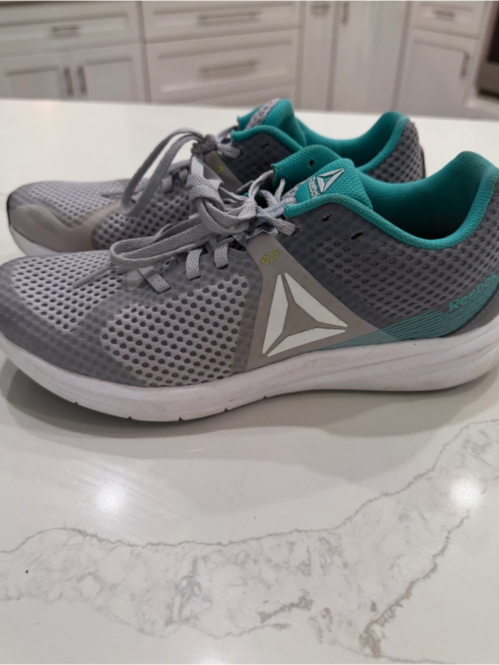 Reebok Women's Gray and Teal Athletic Running Sneakers